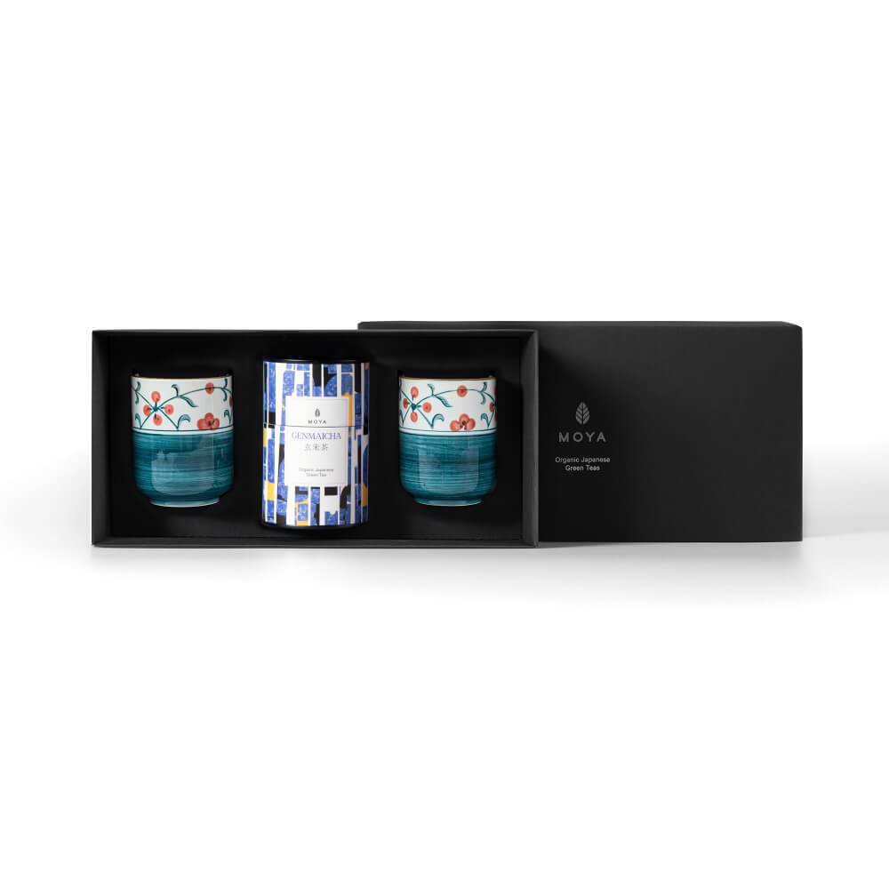 Moya tea & 2 Sanza mugs Organic leaf tea set