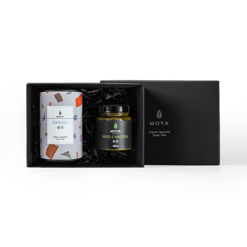 Matcha honey and leaf tea set