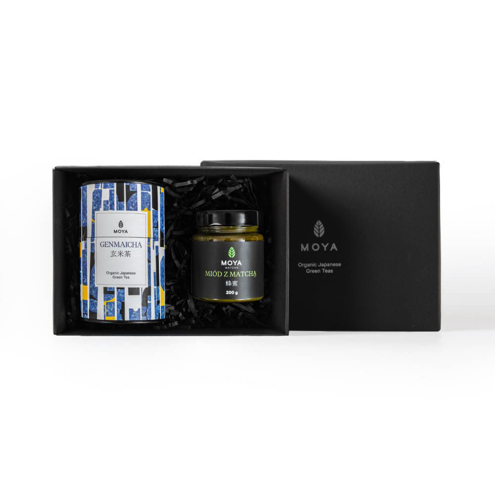 Matcha honey and leaf tea set