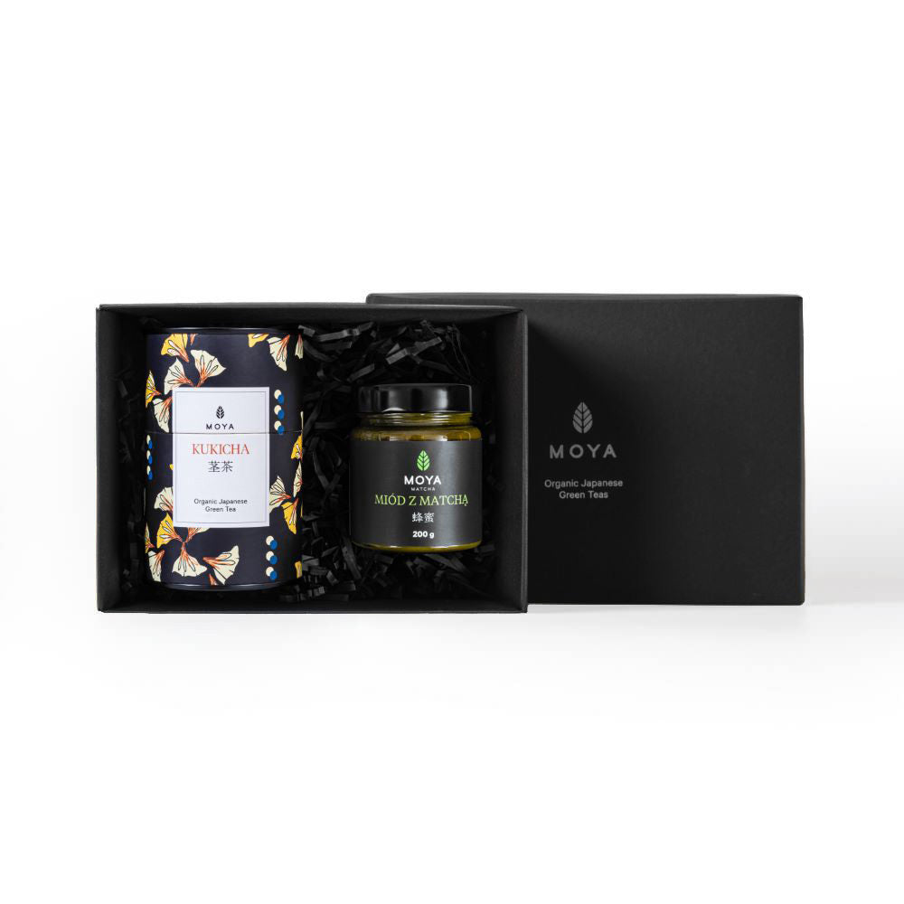 Matcha honey and leaf tea set