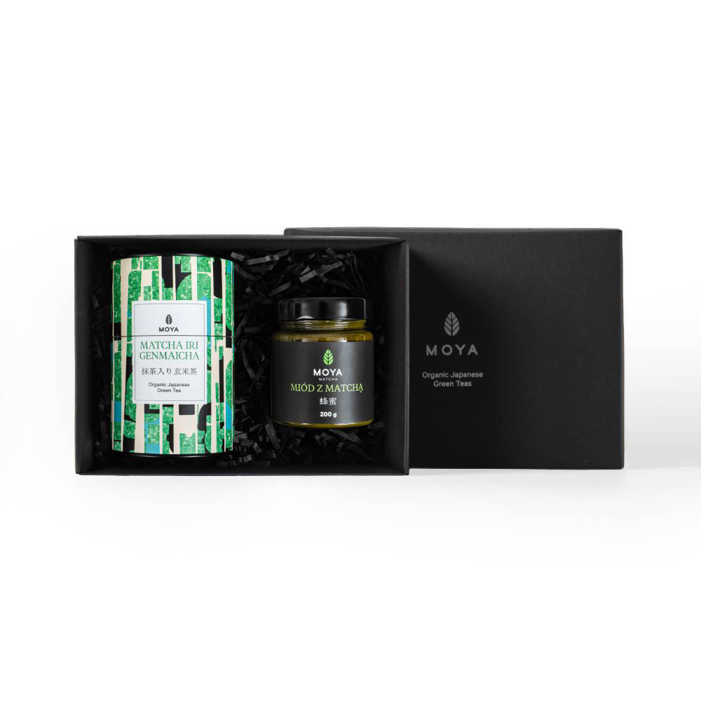Matcha honey and leaf tea set
