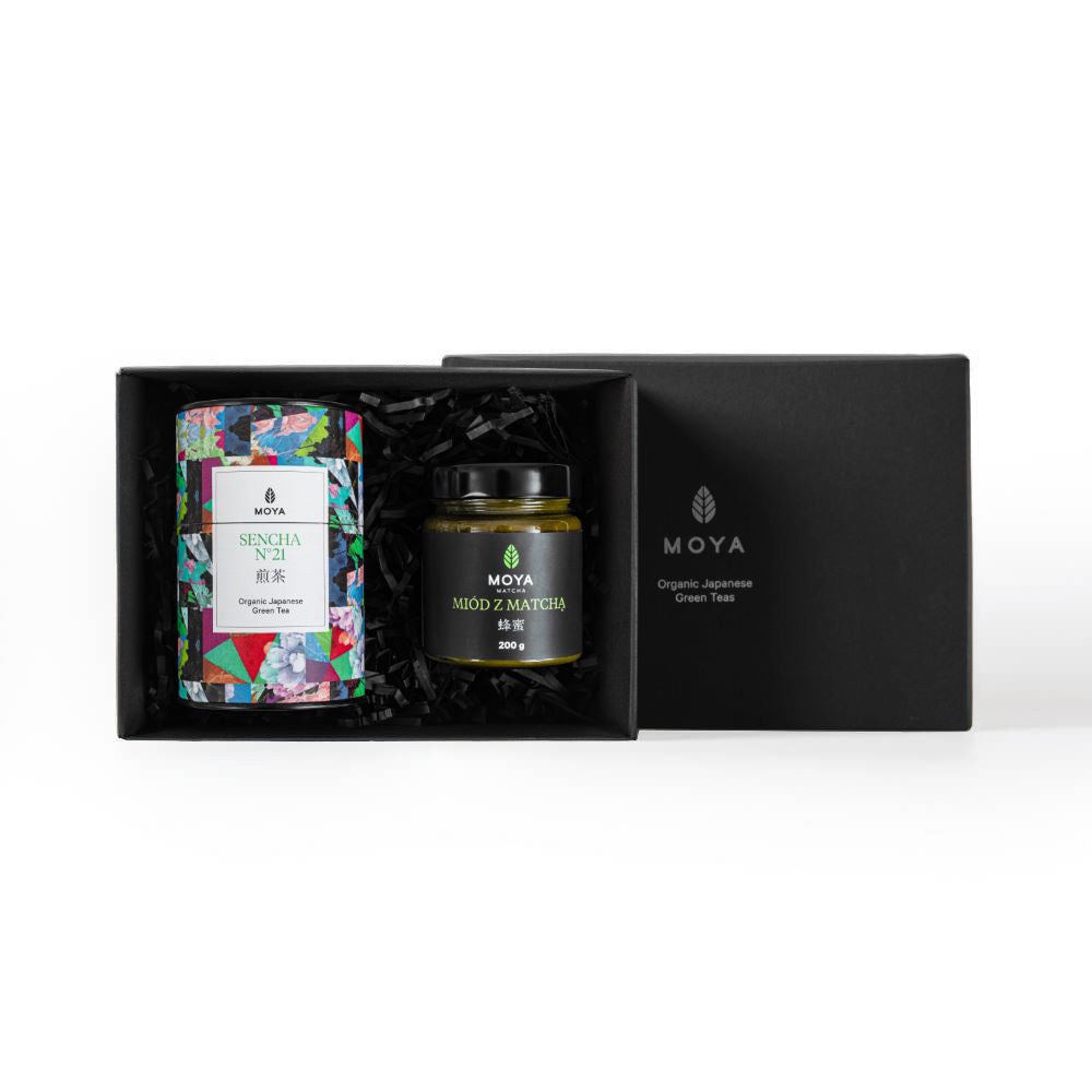Matcha honey and leaf tea set