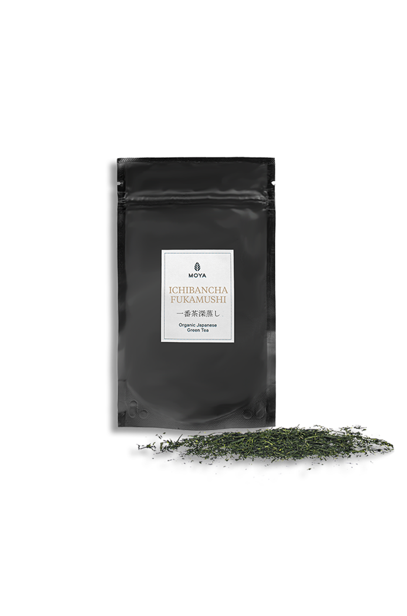 Moya Ichibancha Fukamushi premium organic japanese green tea 50g