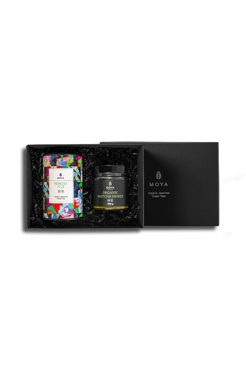 Matcha honey and leaf tea set