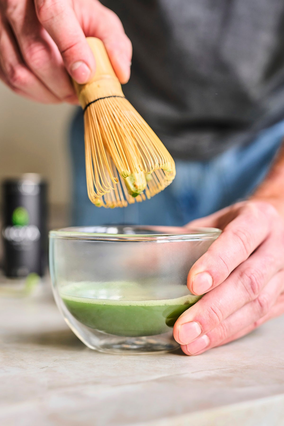 Glass matcha bowl double wall glass matchawan