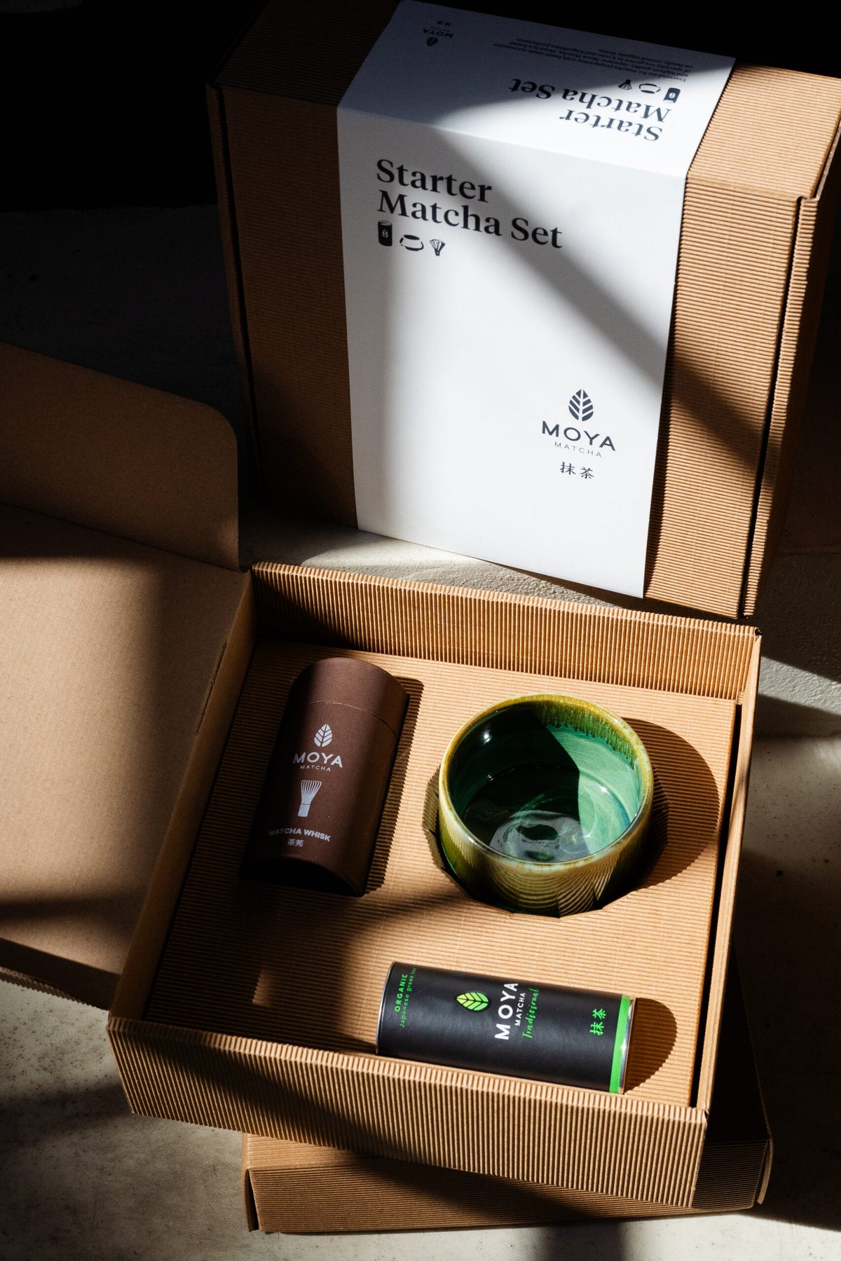 Moya Matcha Starter set with glass matcha bowl