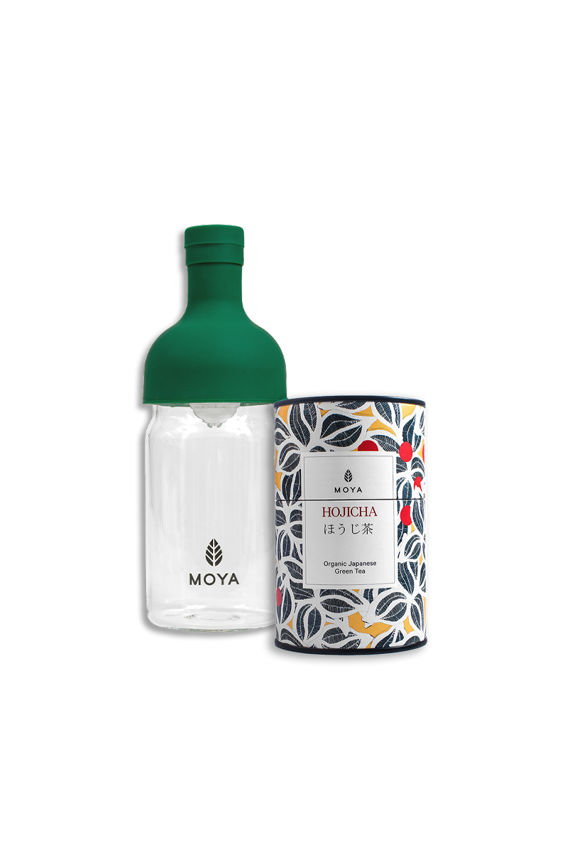 Cold Brew Tea Set - 350ml Bottle & 60g Moya Hojicha