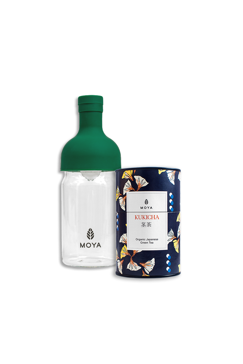 Cold Brew Tea Set - 350ml Bottle &amp; 60g Moya Kukicha