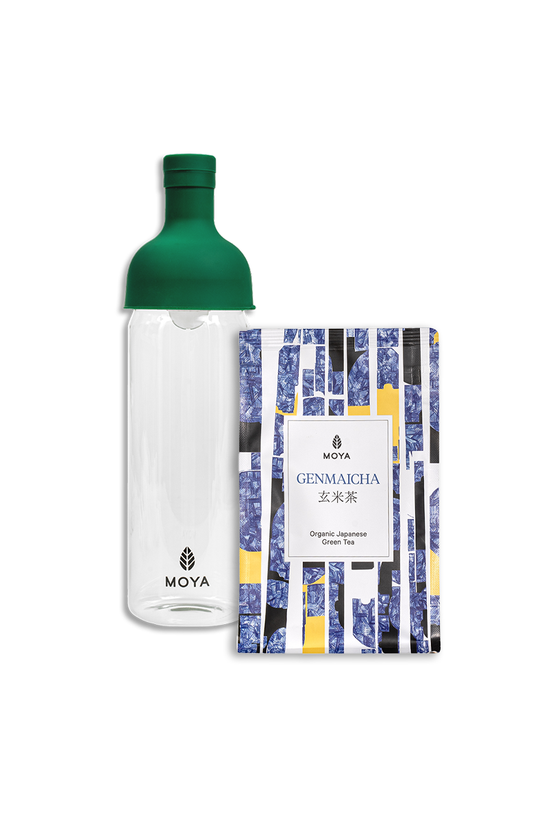 Cold Brew Tea Set - 750ml Bottle & 100g Moya Genmaicha