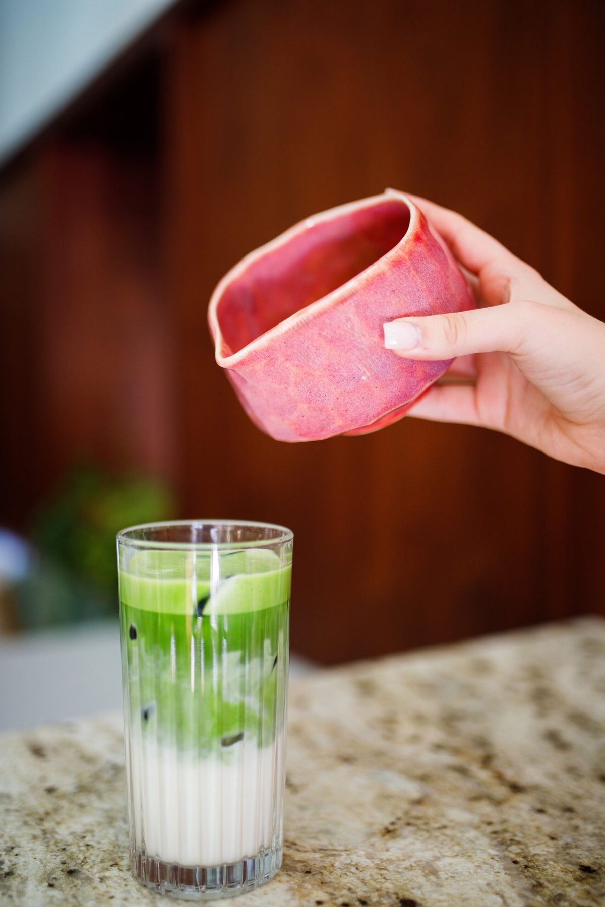 Botan matcha bowl with a spout