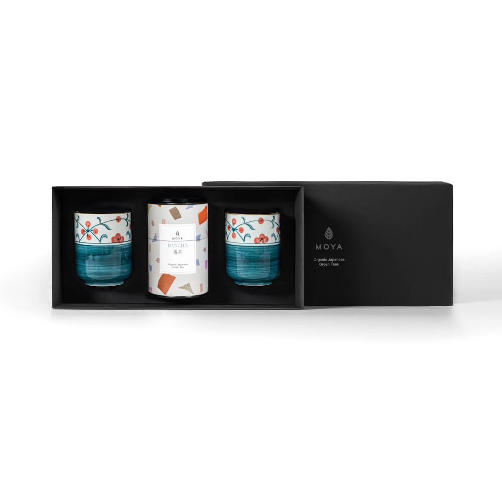Moya tea &amp; 2 Sanza mugs Organic leaf tea set