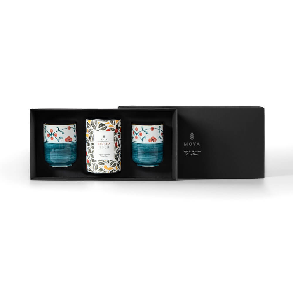 Moya tea &amp; 2 Sanza mugs Organic leaf tea set