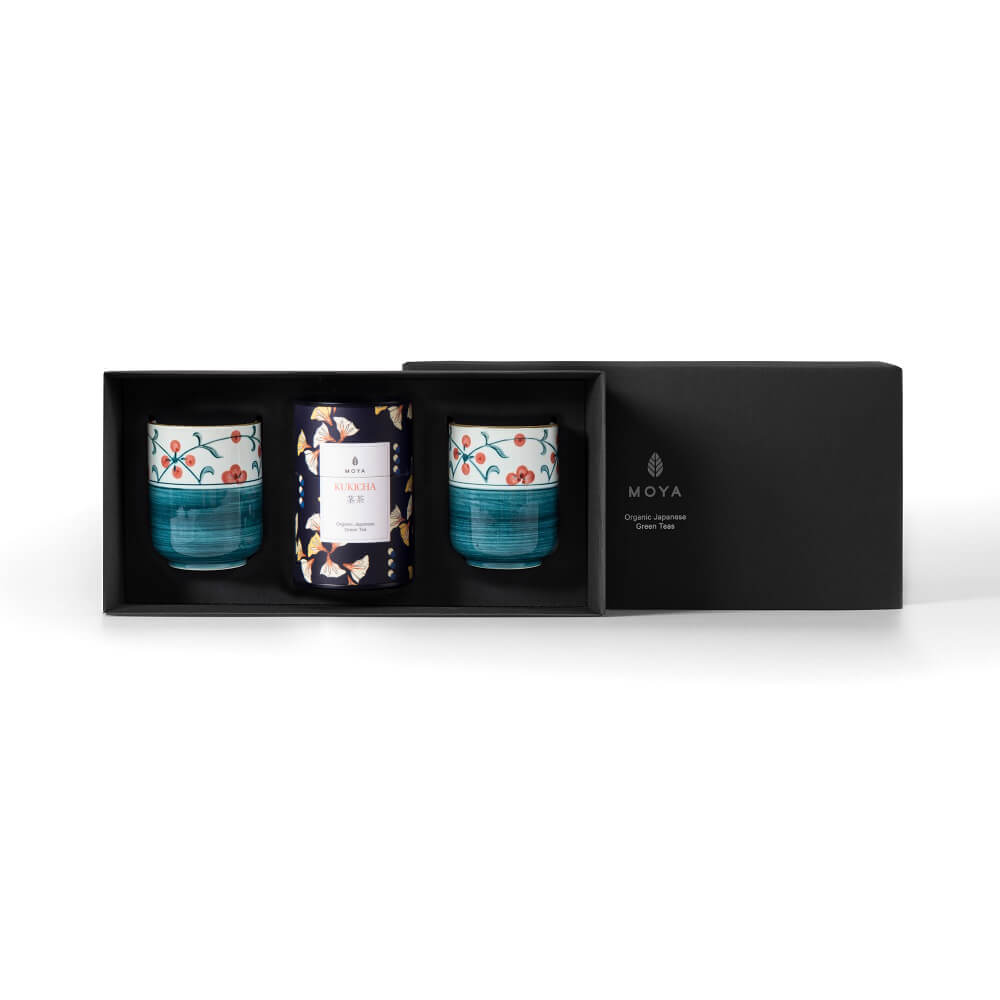 Moya tea &amp; 2 Sanza mugs Organic leaf tea set
