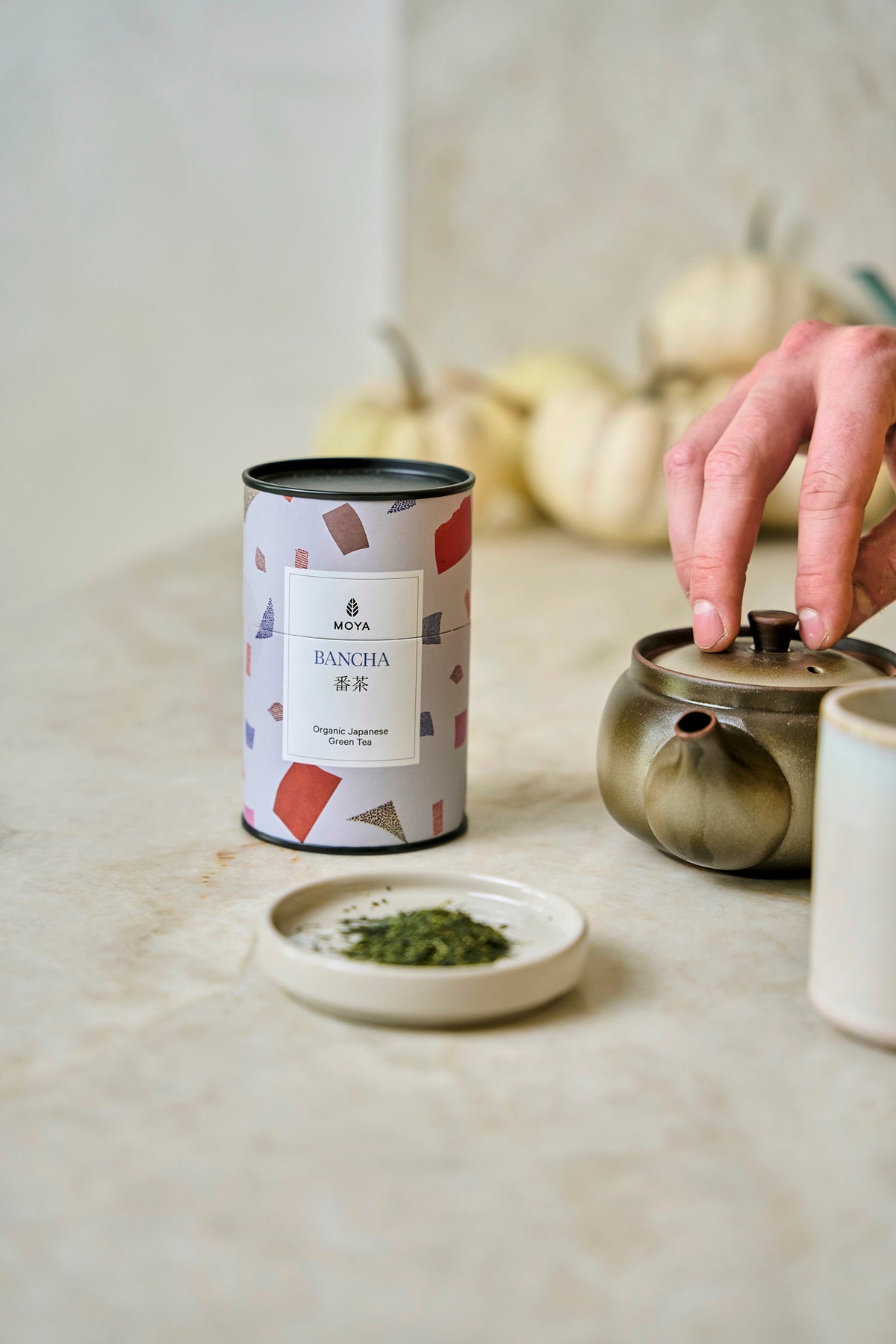 Hojicha &amp; Bancha Moya leaf tea set